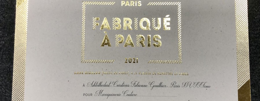 On a été récupérer le diplôme "Fabriqué à Paris" à la Mairie !